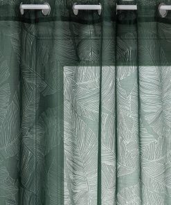 Voilage à œillets 140x240 Devo feuille vert cèdre - Vert