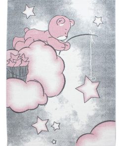 Tapis enfant 160x230 KID'S SKY Rose OEKO TEX idéal pour Chambre - Rose