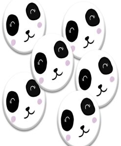 6 Badges Anniversaire 'panda' | Fabrication Française - N/A