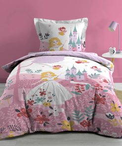 Parure housse de couette Princesse feerique - Rose