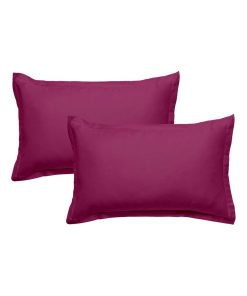Future Home - Lot de 2 taies d'oreiller en coton magenta 50x70cm - Magenta