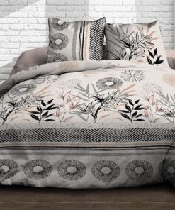 Parure 4 pièces Stevia 2 personnes 100% coton 57 fils - Beige
