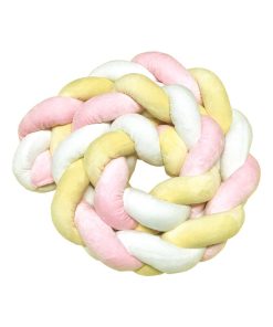 Coussin tresse 300 cm Rose, jaune, blanc - Rose