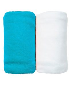 Eveil Et Nature Lot De 2 Draps Housse Jersey Coton Bio - Bleu turquoise