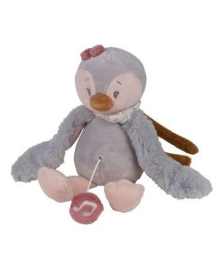 Doudou Nattou Pingouin Gris Mini Musical - 16 x 16 x 8 cm Sacha & Pauline - Gris