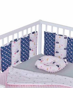 Tour de lit modulable et réversible, FAIRY FLORE - Rose