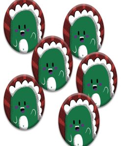 6 Badges Anniversaire 'dinosaure' | Fabrication Française - N/A