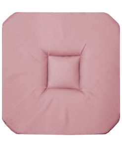 Coussin galette de chaise 4 rabats Uni Panamas - Rose