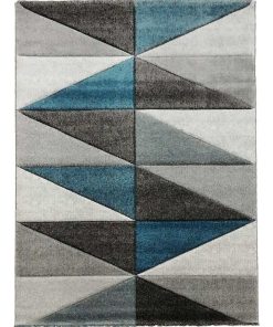 Tapis salon 160x230 VALAG Bleu OEKO TEX idéal pour Salon - Bleu