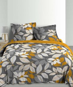 Housse de couette 260x240 + 2 taies Scala coton percale 78 fils - Gris