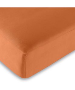 Univers Decor - Drap Housse Orange 180 X 200 Cm / 100% Coton / 57 Fils/cm² "king Size" - Orange