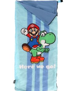 Sac De Couchage Super Mario et Yoshi - 100% Polyester - Bleu