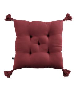 Coussin de chaise Assise matelassée gaze de coton - Bordeaux