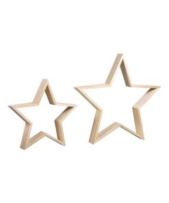 2 cadres en bois Etoile 35 et Ø 24,5 cm - Beige