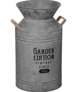 Pot à lait déco zinc D26 H48 - Gris