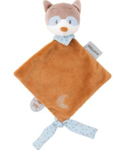 Mini doudou attache sucette Bob le raton laveur - Orange