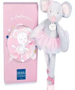 Coffret peluche Souris ballerine (30 cm) - Rose