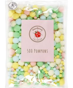 Lulubug Lot de 500 pompons en 5 couleurs Pastel - N/A