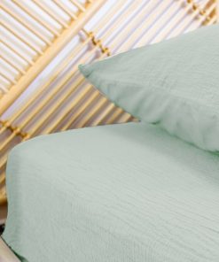 Drap housse en gaze de coton - Vert amande