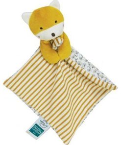 Doudou Doudou et Compagnie Renard Beige Rayure Plat - 20 cm Bio - Beige
