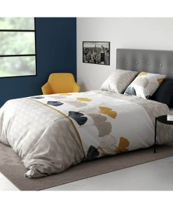 Housse de couette 140x200 Manga + 1 taie 100% coton 57 fils - Blanc