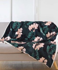 Plaid velours 125x150 cm sherpa Belline émeraude - Vert
