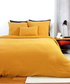 Parure de lit en gaze de coton - jaune