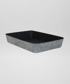 Panier de rangement en feutre - gris/noir
