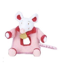 doudou Doudou et compagnie Souris Rouge DC2278 Graine de Doudou Hochet - Rouge