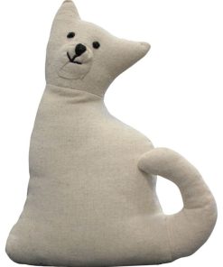 Chaton tissu décoratif 23 cm - Beige