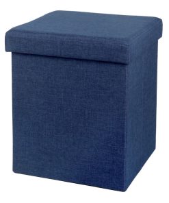 Cube De Rangement Pliable Avec Couvercle - 38 X 38 Cm - Bleu