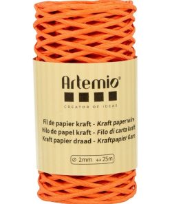 Fil de papier kraft orange 2mm x 25 m - N/A