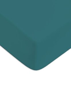 Future Home - Drap housse en coton 57 fils uni - Bleu