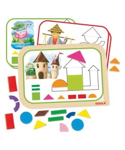 Jeu de tangram magnétique en bois - N/A