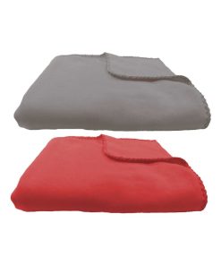 Future Home - Lot 2 plaids gris et rouge polyester 130x150cm - Multicolore