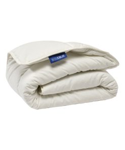 Bleu Câlin - Couette Tempérée Bébé 75x120cm Coton Bio - Blanc