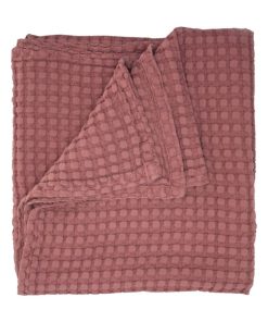 Couverture En Coton Bio Paros Bois De Rose (75 X 100 Cm) - Rose