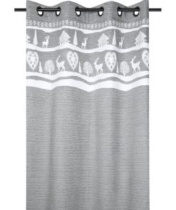 Rideau à œillets 135x260 cm Valbonnais gris - Gris