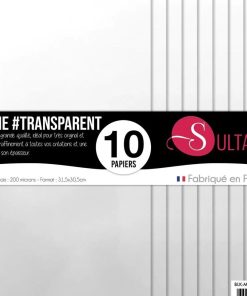10 papiers Transparent à embosser - 200g/m2, H : 30,5 cm - N/A