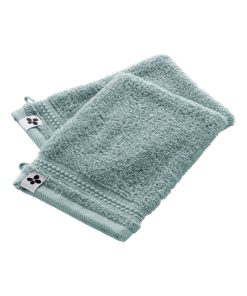 2 gants de toilette coton Collection Garance - Bleu ciel