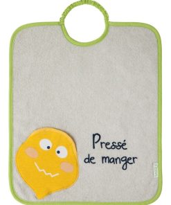Bavoir pliable Bagolo avec poche - citron - Gris