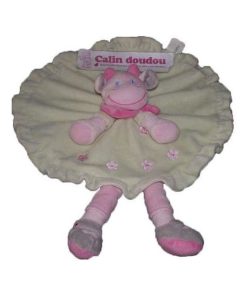 Doudou Nicotoy Vache Vert fleur rond plat - Vert