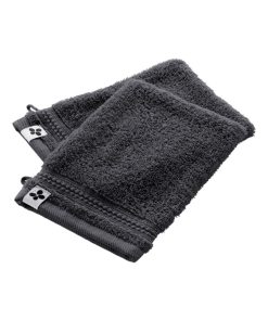 2 gants de toilette coton Collection Garance - Bleu gris