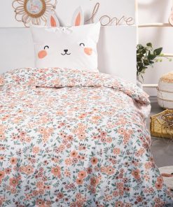 Parure de lit 'Lapin' - 1 personne - Rose
