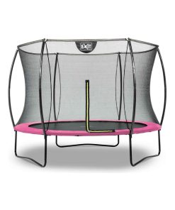 Trampoline sur pieds rond 244cm noir et filet de sécurité Sihouette EXIT - Rose
