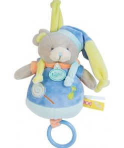 doudou Babynat Ours Bleu BN0127 Gourmandises Musical - Bleu
