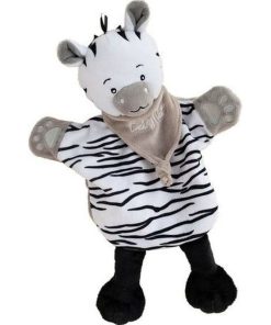 doudou Babynat Zebre Noir Savane Marionnette - Noir
