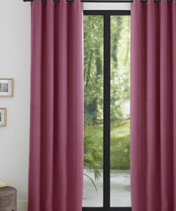 Lot de 2 rideaux occultant thermique rose poudré 140 x 260 cm - Rose