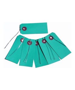 20 étiquettes bleu-vert 9 cm avec fil métallique - N/A