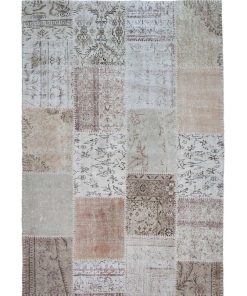 Tapis salon 160x230 CLASS PATCHWORK 1A2T Beige fait main en laine idéal pour Salon - Beige